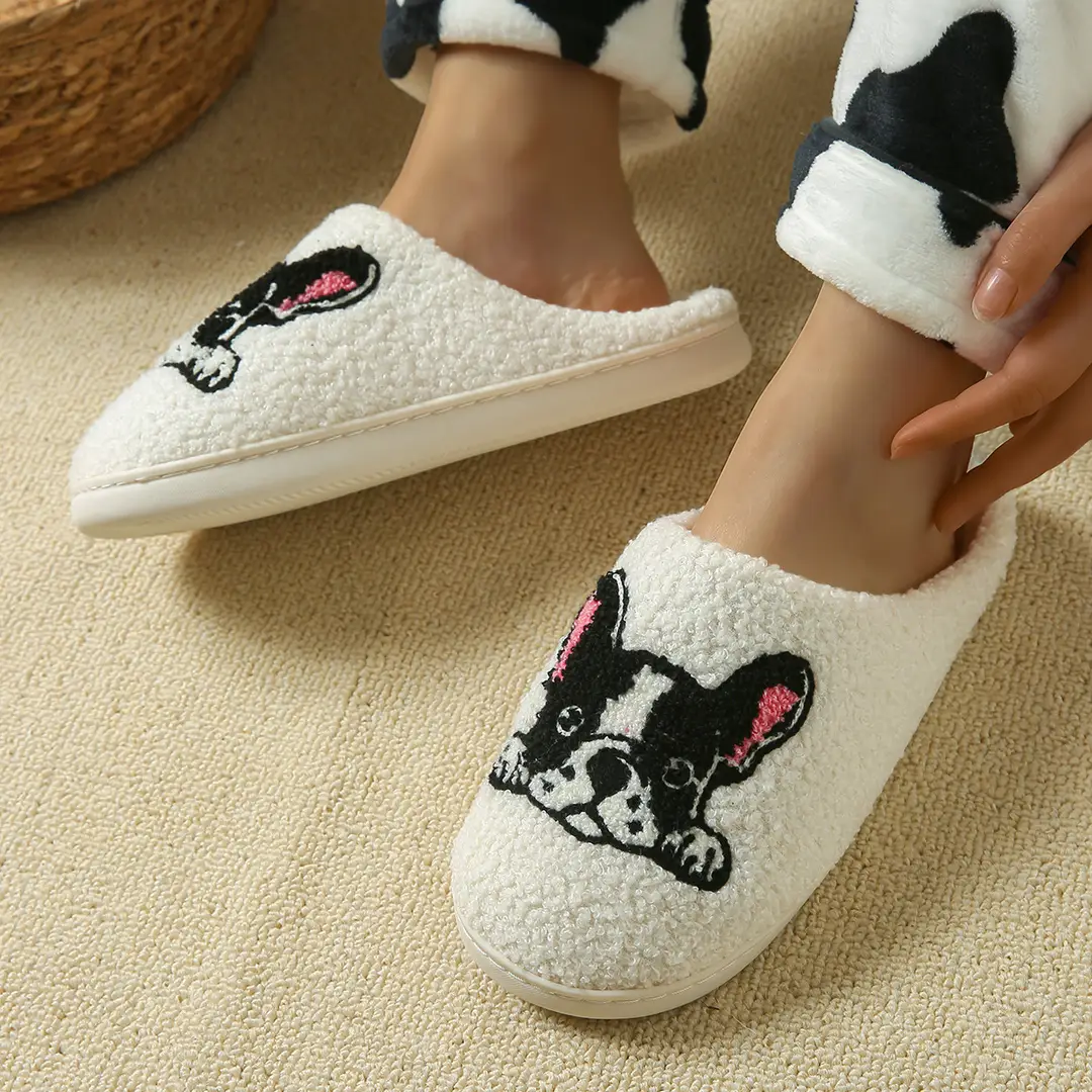 Factory Direct Supply Cross-border Bulldog Cotton Slippers Home Cartoon Cotton Slippers Home Slippers Room Home Slippers