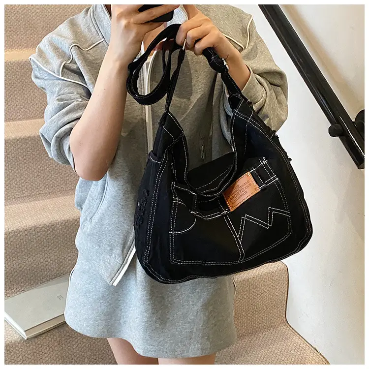 Denim Vintage Crossbody Bag Blue Vintage Style — feature 14