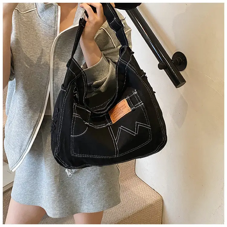 Denim Vintage Crossbody Bag Blue Vintage Style — feature 15
