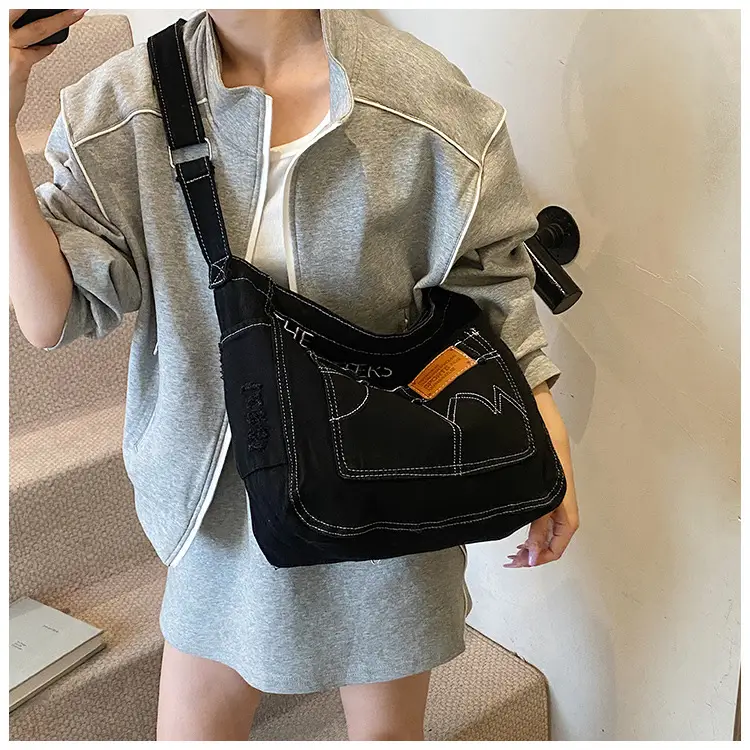 Denim Vintage Crossbody Bag Blue Vintage Style — feature 17