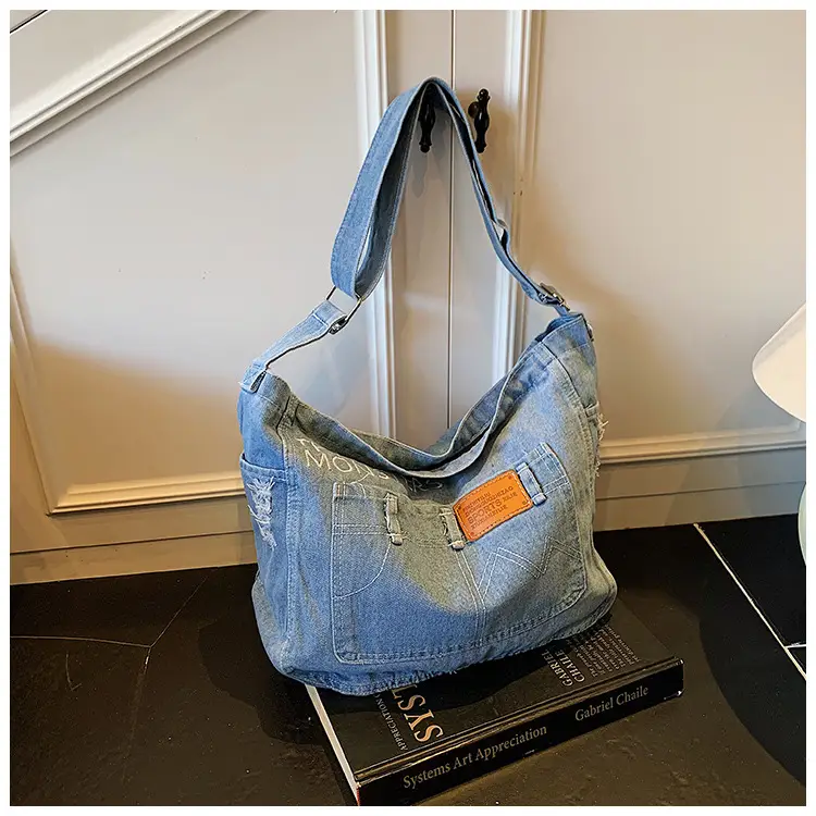 Denim Vintage Crossbody Bag Blue Vintage Style — feature 18