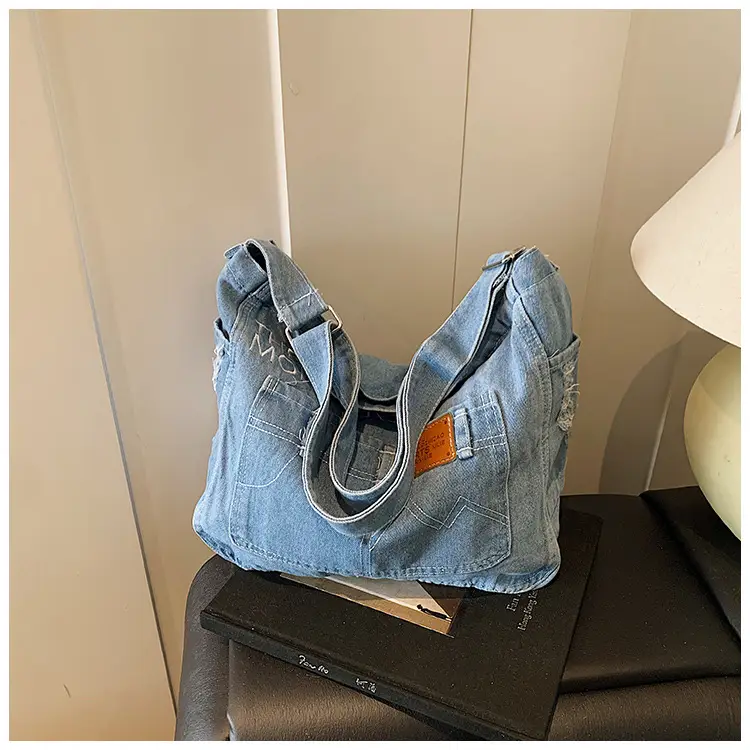 Denim Vintage Crossbody Bag Blue Vintage Style — feature 19