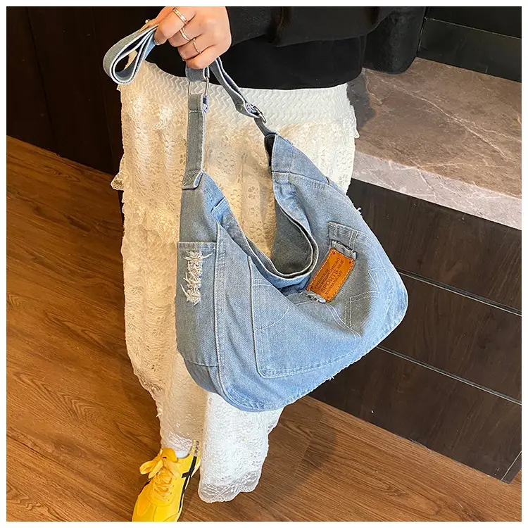 Denim Vintage Crossbody Bag Blue Vintage Style — feature 7