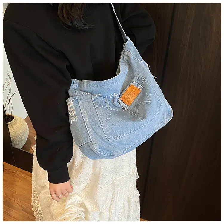 Denim Vintage Crossbody Bag Blue Vintage Style — feature 8