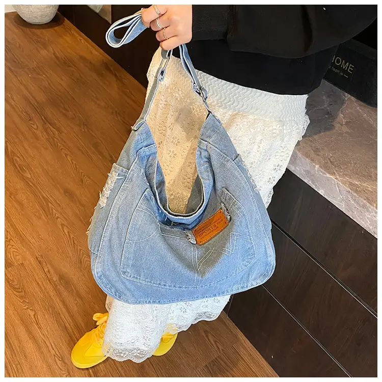 Denim Vintage Crossbody Bag Blue Vintage Style — feature 9