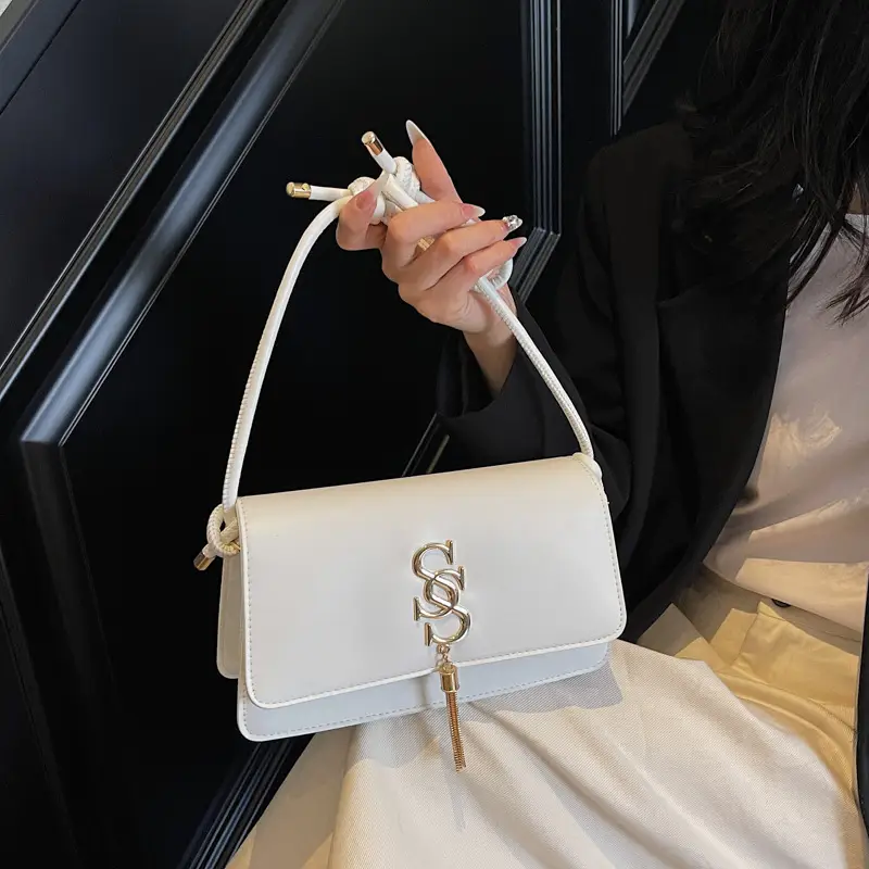 Minimalist Armpit Bag for Women 2025 New Spring Elegant Commuter Shoulder Bag Fashion Letter Tassel Handbag - Image 7