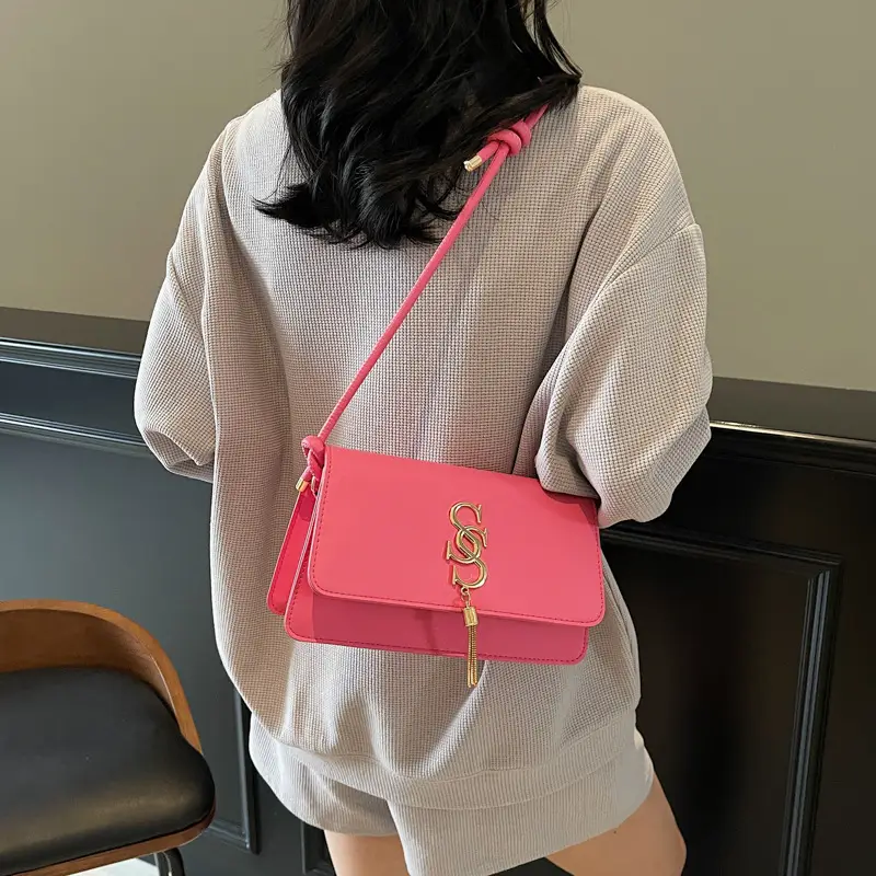 Minimalist Armpit Bag for Women 2025 New Spring Elegant Commuter Shoulder Bag Fashion Letter Tassel Handbag - Image 8