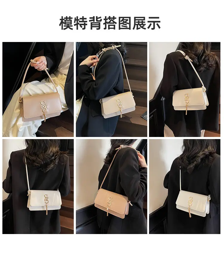 Minimalist Armpit Bag for Women 2025 New Spring Elegant Commuter Shoulder Bag Fashion Letter Tassel Handbag — feature 9
