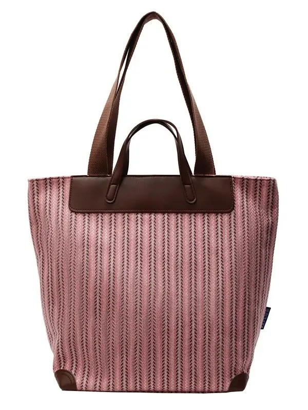 Women Striped Canvas Shoulder Bag 2025 Casual Commuter - Image 8