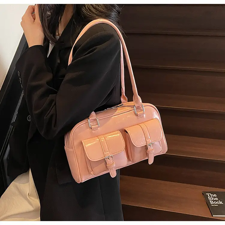New Style Casual Boston Bag 2025 Spring Fashion Trend Women's Simple Shoulder Commuter Bag — feature 10