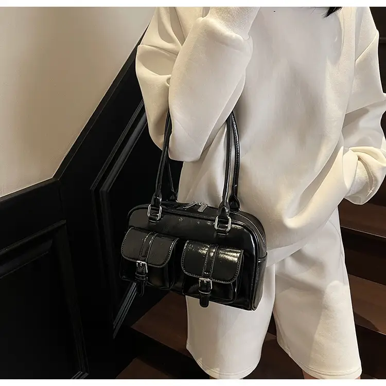 New Style Casual Boston Bag 2025 Spring Fashion Trend Women's Simple Shoulder Commuter Bag — feature 14