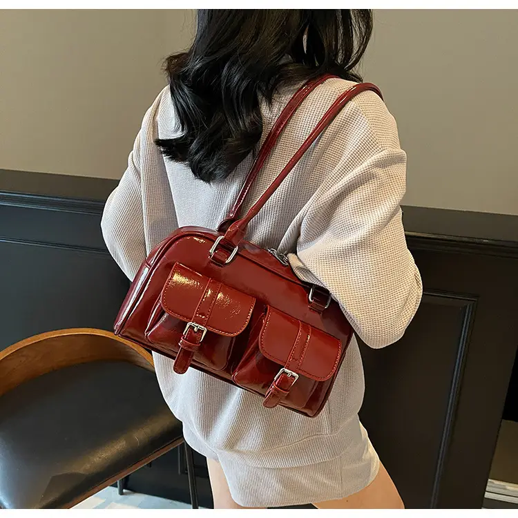 New Style Casual Boston Bag 2025 Spring Fashion Trend Women's Simple Shoulder Commuter Bag — feature 28