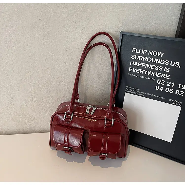 New Style Casual Boston Bag 2025 Spring Fashion Trend Women's Simple Shoulder Commuter Bag — feature 35