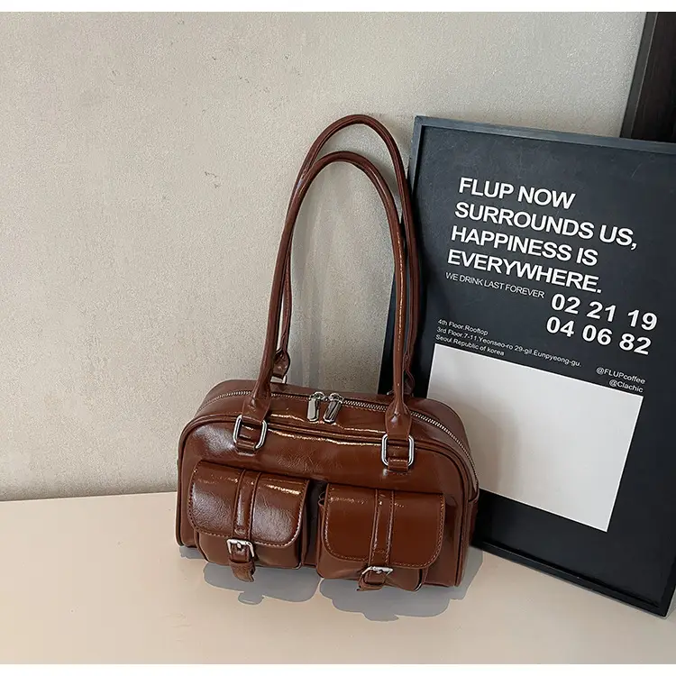 New Style Casual Boston Bag 2025 Spring Fashion Trend Women's Simple Shoulder Commuter Bag — feature 37