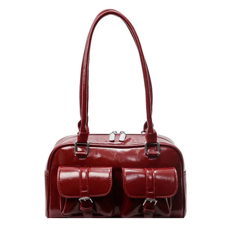 New Style Casual Boston Bag 2025 Spring Fashion Trend Women's Simple Shoulder Commuter Bag