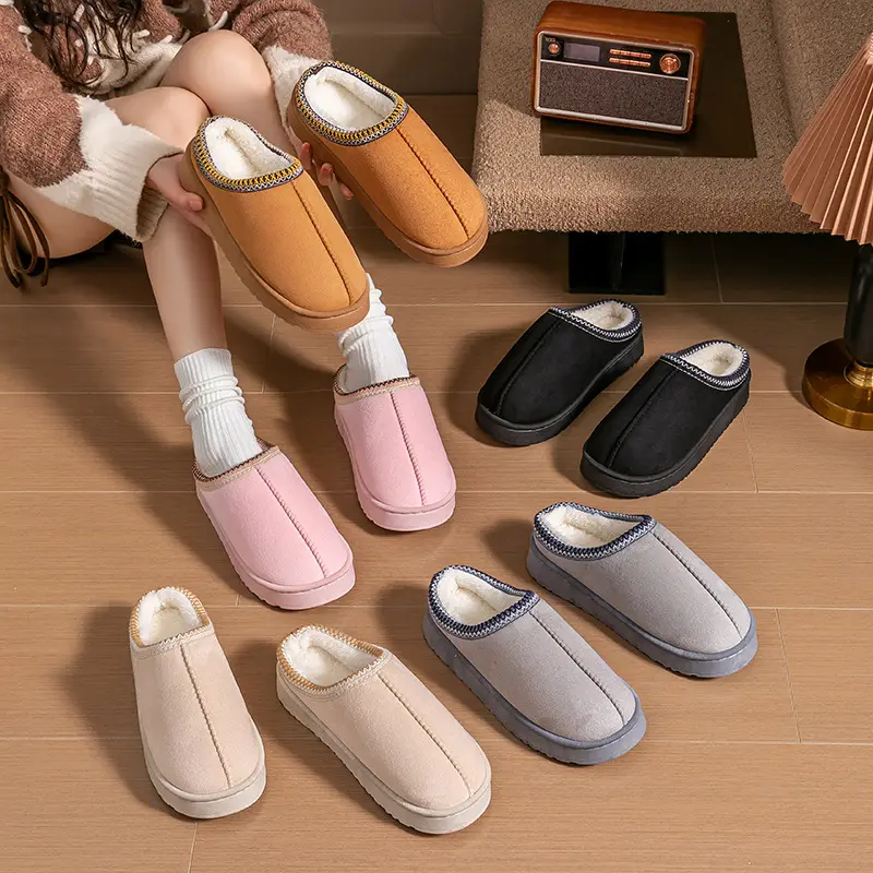 Men's Autumn and Winter Indoor Warm Plush Comfortable Couple's Slippers with a Stepping-On-Clouds Feel, Maternity Shoes for Women - Image 8