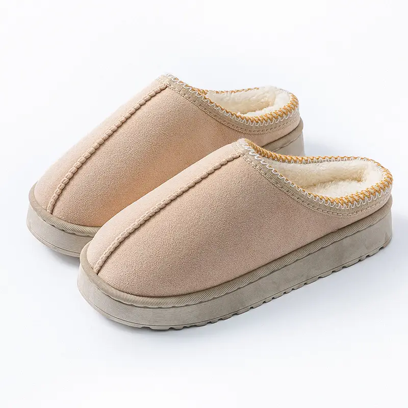 Men's Autumn and Winter Indoor Warm Plush Comfortable Couple's Slippers with a Stepping-On-Clouds Feel, Maternity Shoes for Women - Image 2