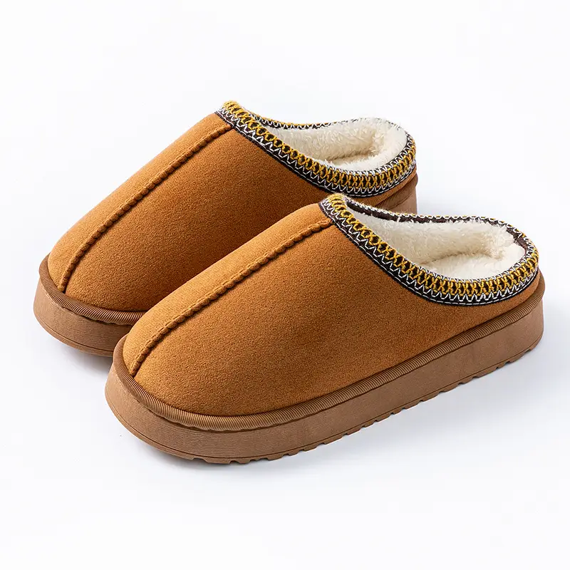 Men's Autumn and Winter Indoor Warm Plush Comfortable Couple's Slippers with a Stepping-On-Clouds Feel, Maternity Shoes for Women - Image 3