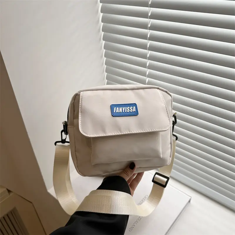 Minimalist Crossbody Bag Black Beige Unisex Casual Student Harajuku Style - Image 2
