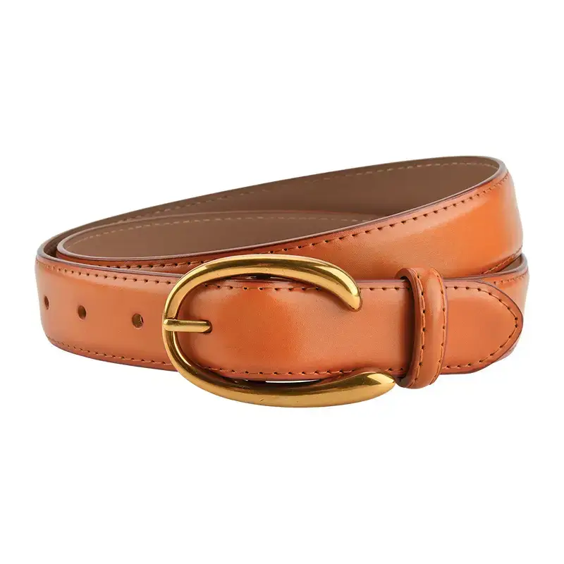 Red Letter C Buckle Women's Genuine Leather Belt - Image 15