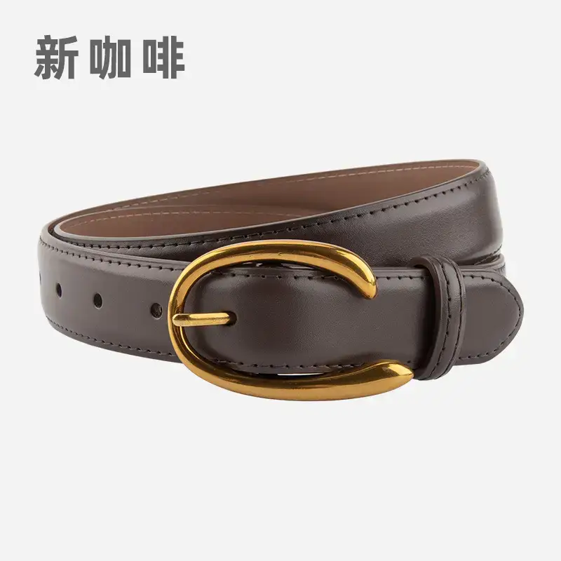 Red Letter C Buckle Women's Genuine Leather Belt - Image 10