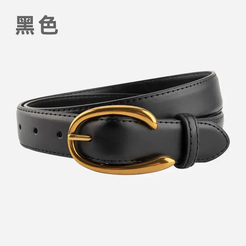 Red Letter C Buckle Women's Genuine Leather Belt - Image 2