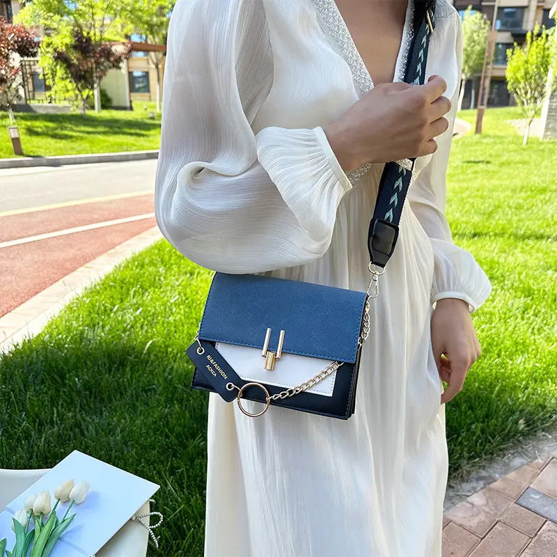 Korean Style Brown Crossbody Bag with Chain Strap - Image 6