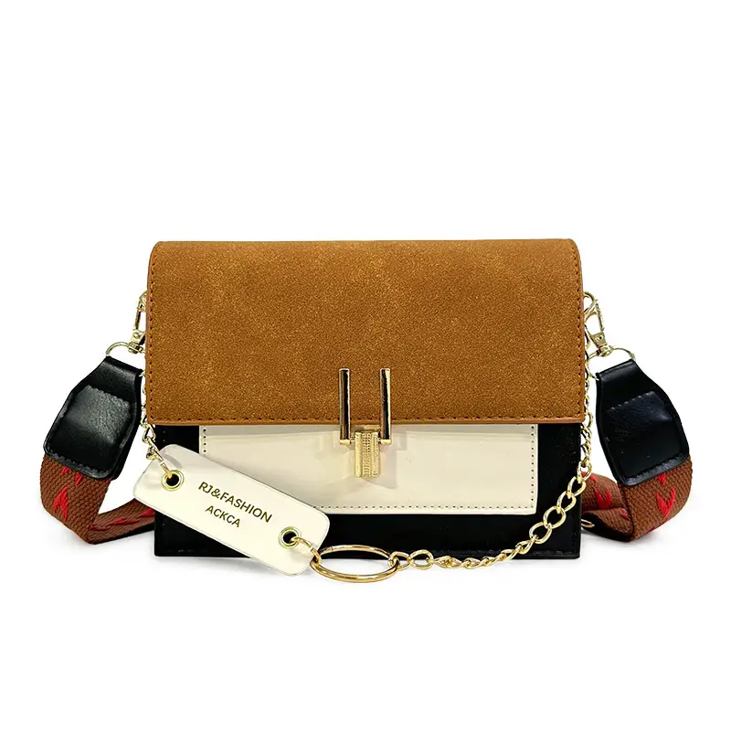 Korean Style Brown Crossbody Bag with Chain Strap - Image 9