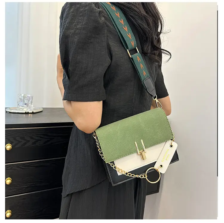 Korean Style Brown Crossbody Bag with Chain Strap — feature 16