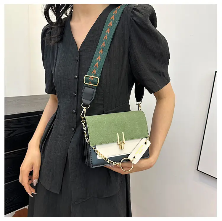 Korean Style Brown Crossbody Bag with Chain Strap — feature 17