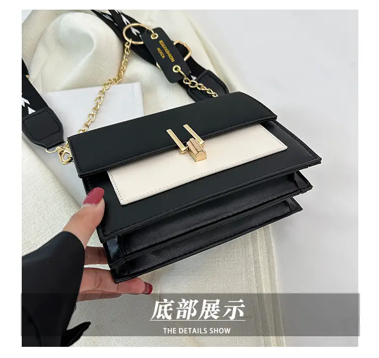 Korean Style Brown Crossbody Bag with Chain Strap — feature 6