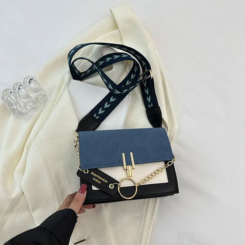 Korean Style Brown Crossbody Bag with Chain Strap - Image 4