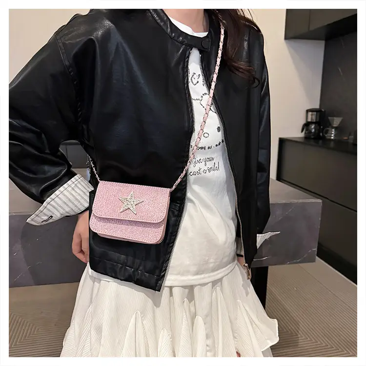 Silver Star Diamond Lattice Crossbody Bag — feature 18