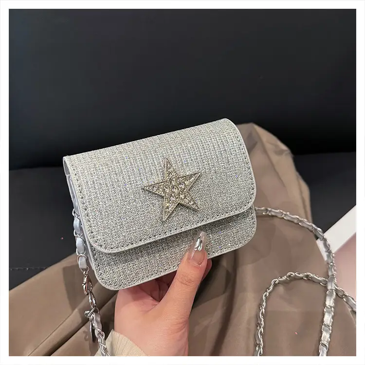 Silver Star Diamond Lattice Crossbody Bag — feature 23