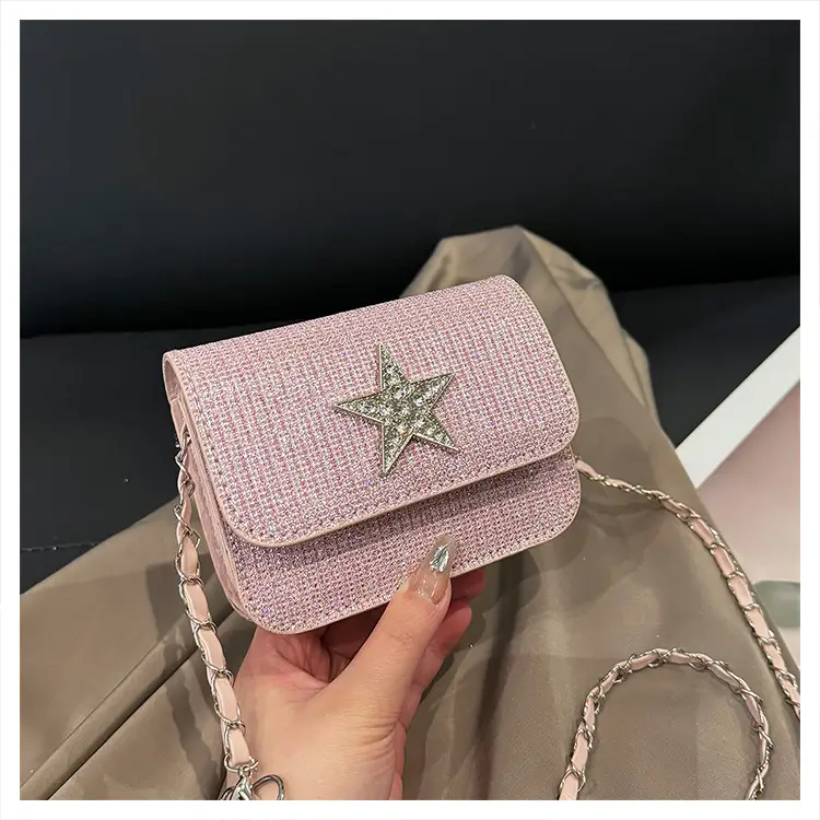 Silver Star Diamond Lattice Crossbody Bag — feature 25