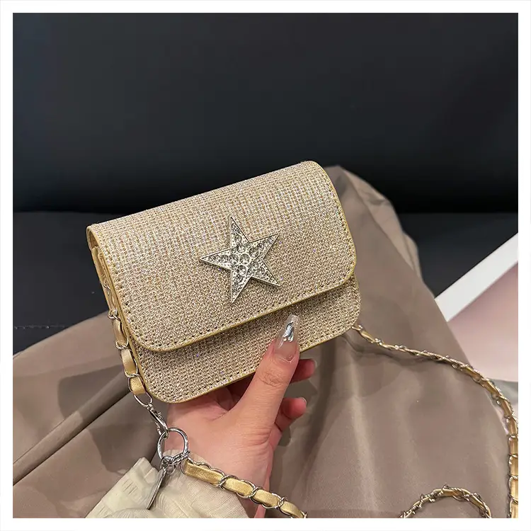 Silver Star Diamond Lattice Crossbody Bag — feature 26