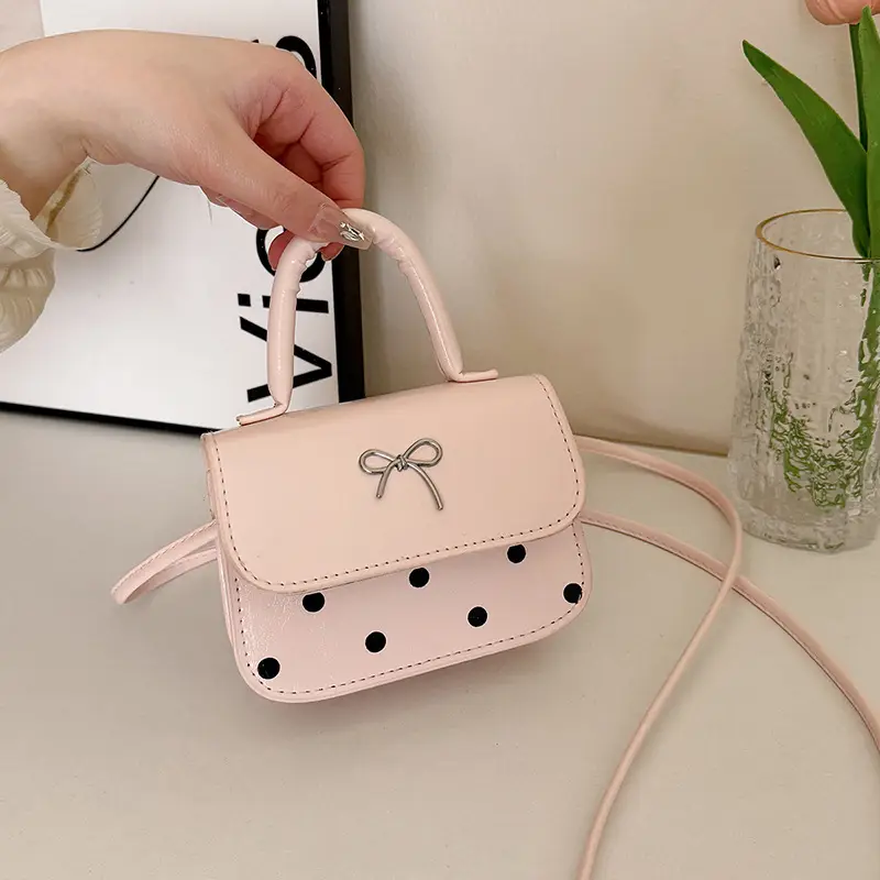 Pink Polka Dot Butterfly Shoulder Bag for Women - Image 5