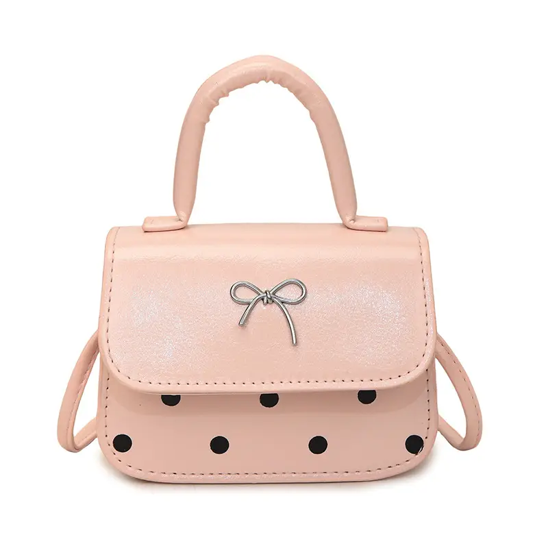 Pink Polka Dot Butterfly Shoulder Bag for Women - Image 9