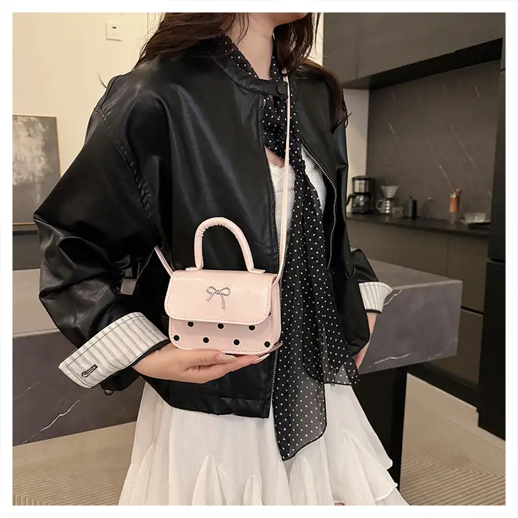 Pink Polka Dot Butterfly Shoulder Bag for Women — feature 17