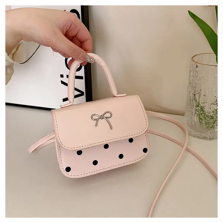Pink Polka Dot Butterfly Shoulder Bag for Women - Image 4