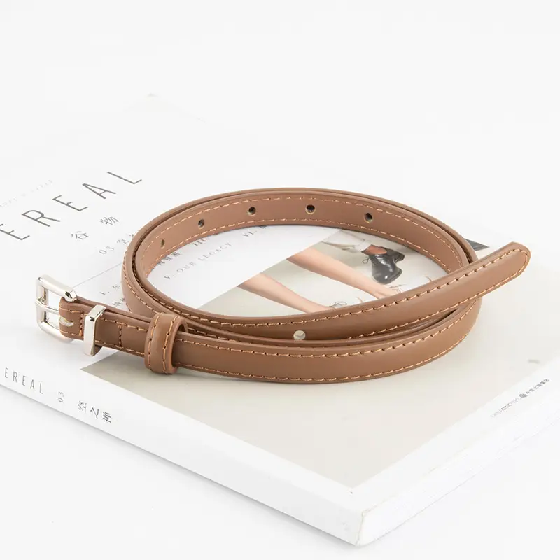 Women's Genuine Leather Vintage Buckle Slimming Belt Brown