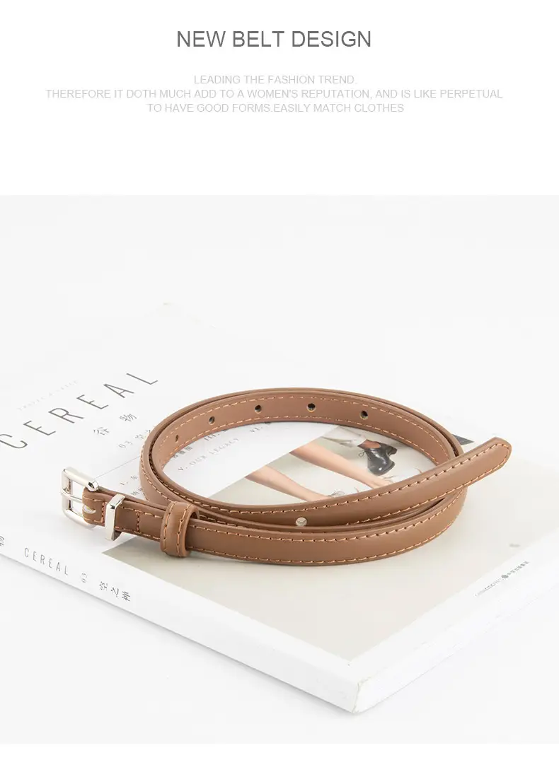 Women's Genuine Leather Vintage Buckle Slimming Belt Brown — feature 10