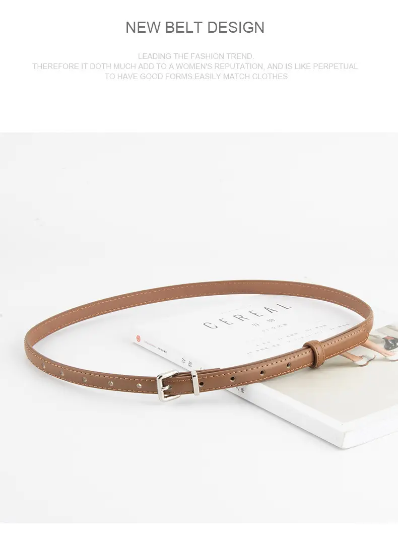 Women's Genuine Leather Vintage Buckle Slimming Belt Brown — feature 11