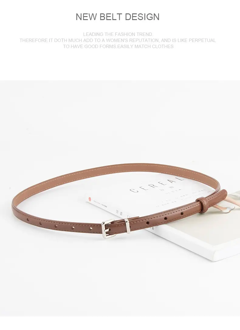 Women's Genuine Leather Vintage Buckle Slimming Belt Brown — feature 13