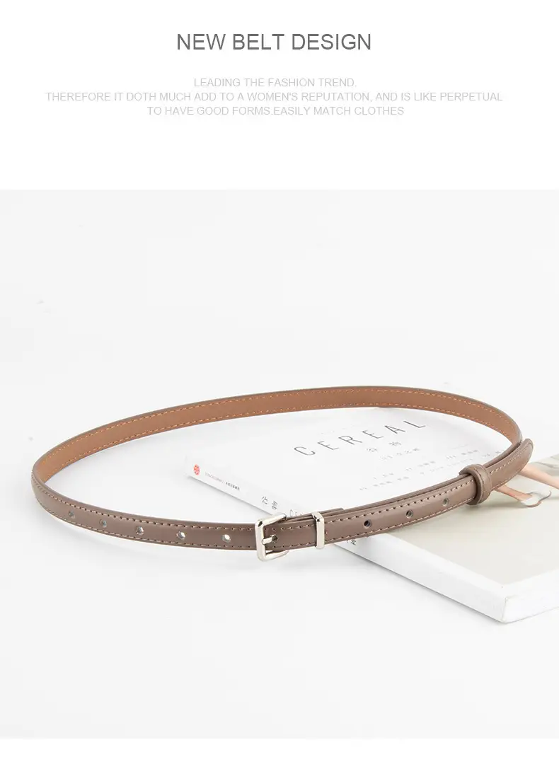 Women's Genuine Leather Vintage Buckle Slimming Belt Brown — feature 14
