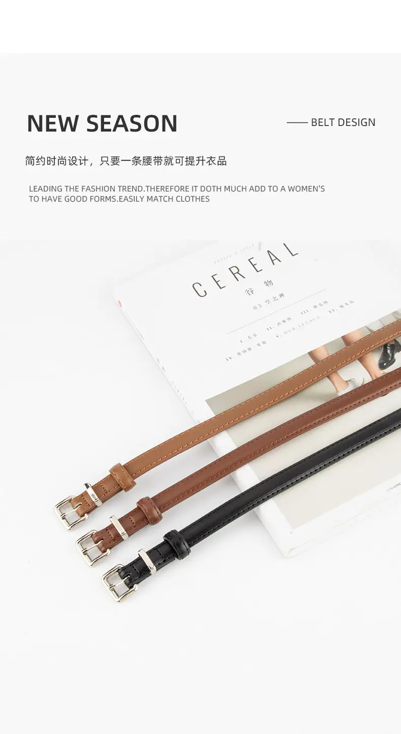 Women's Genuine Leather Vintage Buckle Slimming Belt Brown — feature 4