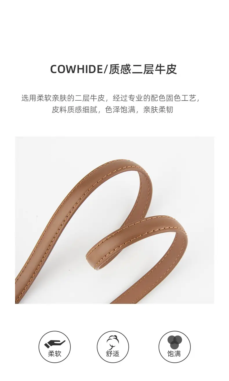 Women's Genuine Leather Vintage Buckle Slimming Belt Brown — feature 5