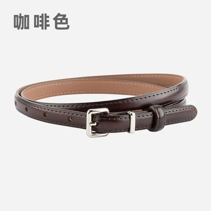 Women's Genuine Leather Vintage Buckle Slimming Belt Brown