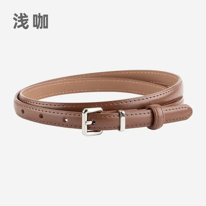 Women's Genuine Leather Vintage Buckle Slimming Belt Brown
