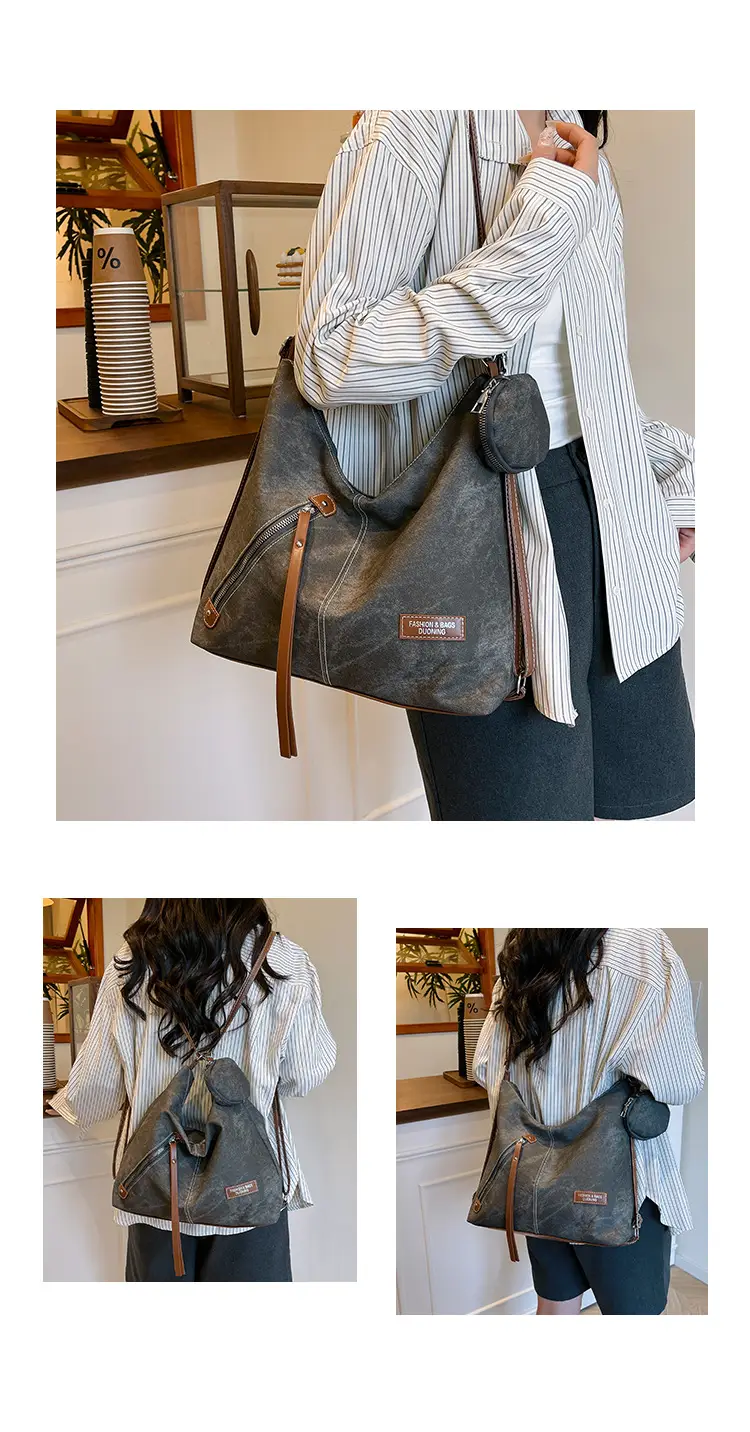 Blue Leather Strap Women's Shoulder Bag — feature 11